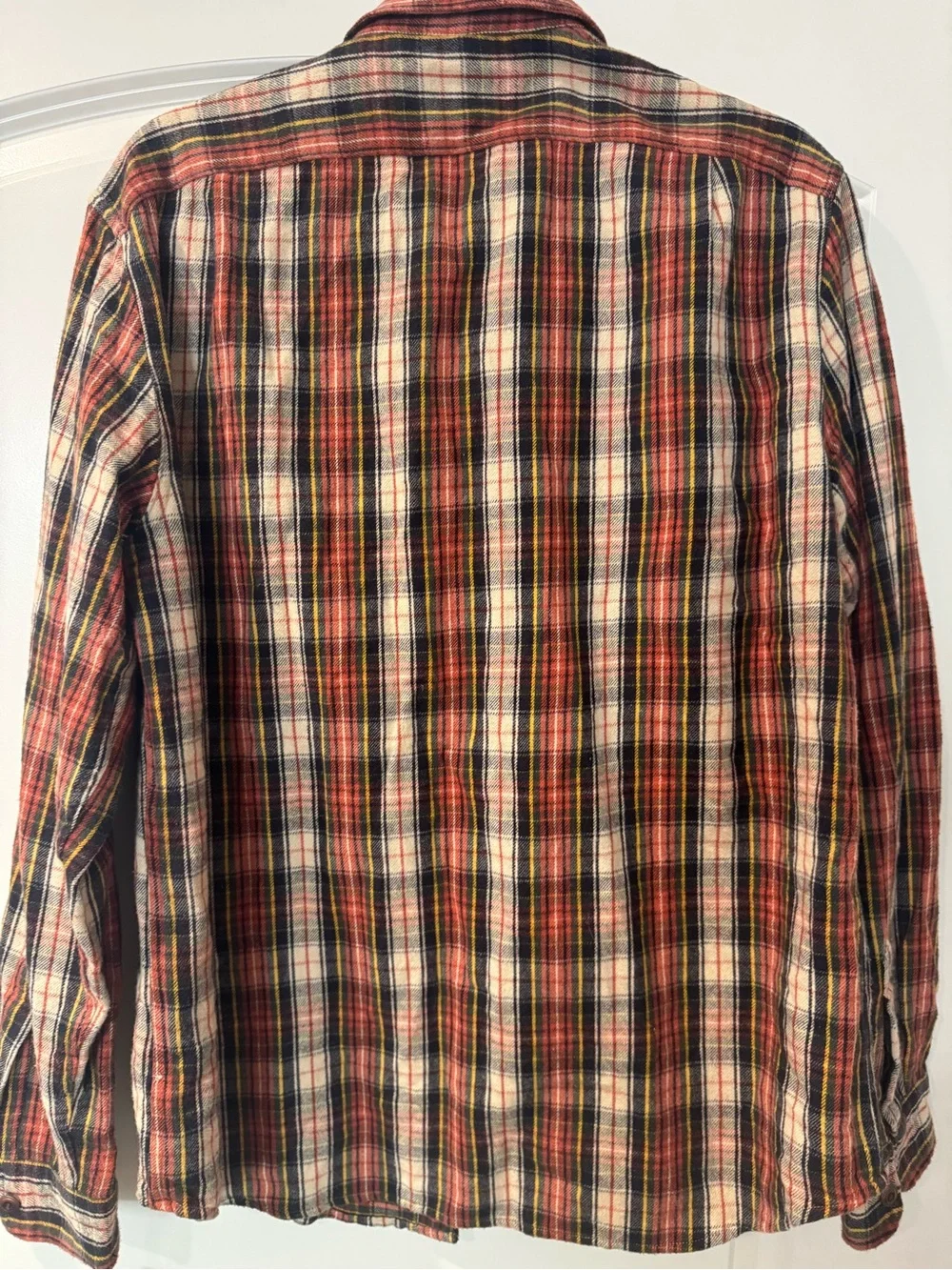J.Crew Mid-Weight Double Brushed Plaid Flannel Button Down Shirt Size Large Slim